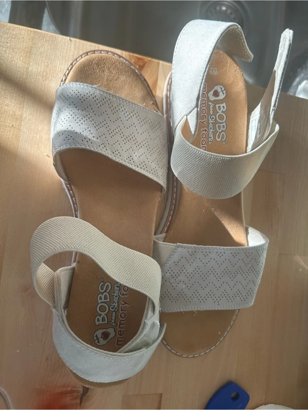 Skechers BOBS Sandals in Light Beige and Tan